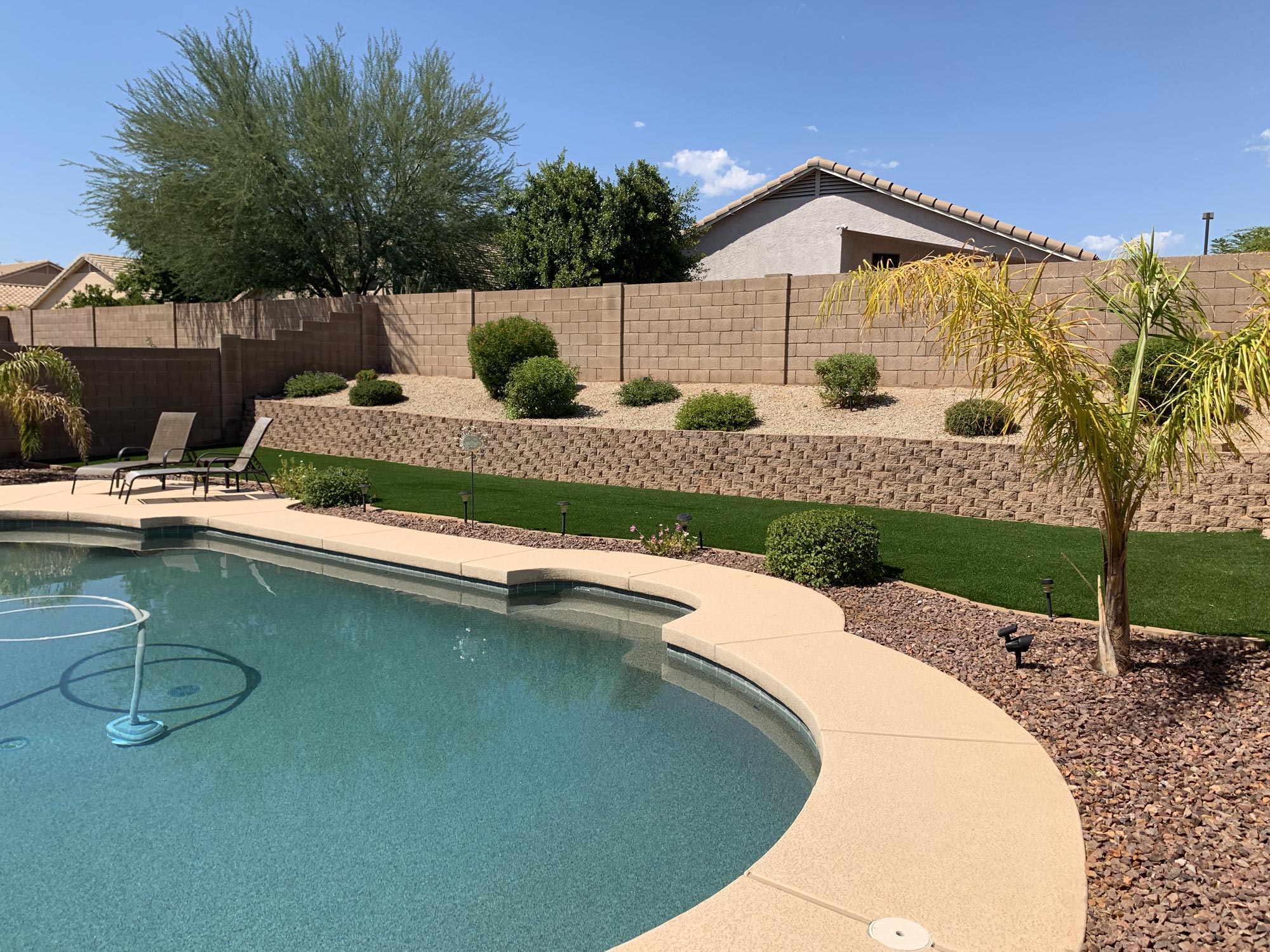 Backyard with beautiful grass and swimming pool | Always Green Turf - Premier Provider of Artificial Grass & Turf in the Phoenix, Arizona area