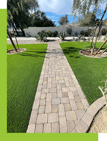 Always Green Turf | Front lawn with paver road